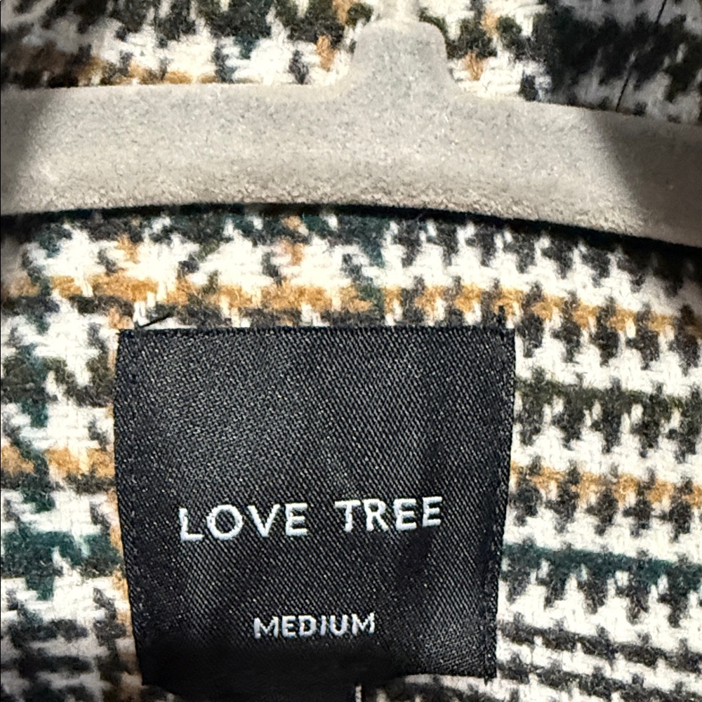Love Tree Black and White Plaid Trench Coat - Picture 2 of 7